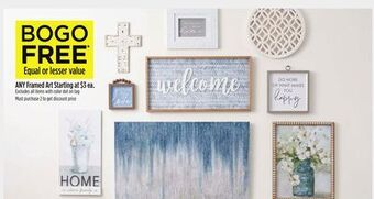 Dollar General Any framed art offer