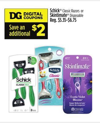 Dollar General Schick® or skintimate® offer