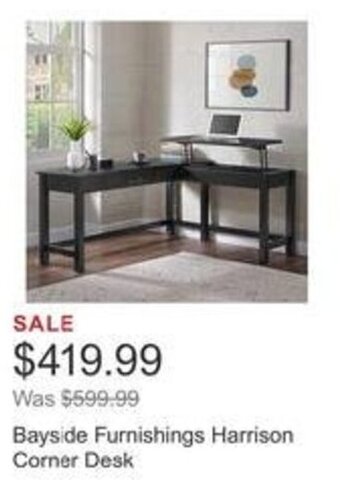 Costco Bayside Furnishings Harrison Corner Desk offer