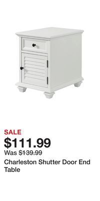 Big Lots Charleston shutter door end table offer