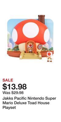 Game Stop Jakks pacific nintendo super mario deluxe toad house playset offer