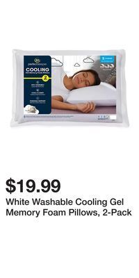 Big Lots White washable cooling gel memory foam pillows, 2-pack offer
