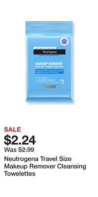 Ulta Beauty Neutrogena travel size makeup remover cleansing towelettes offer