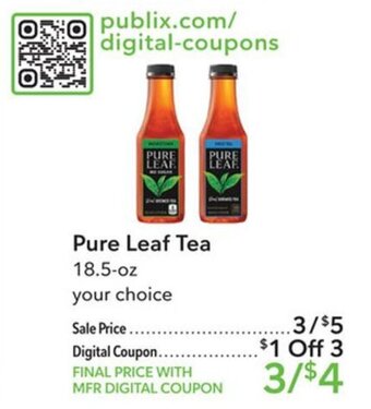 Publix Pure Leaf Tea offer