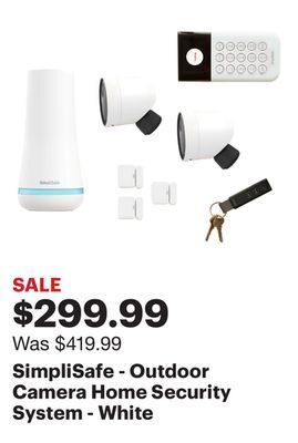Best Buy Simplisafe - outdoor camera home security system - white offer