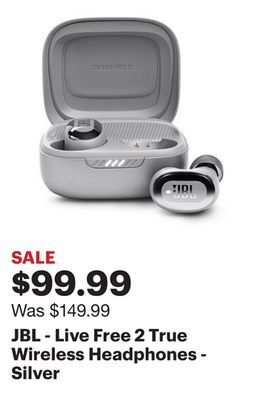 Best Buy Jbl - live free 2 true wireless headphones - silver offer