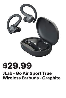 Best Buy Jlab - go air sport true wireless earbuds - graphite offer