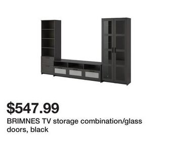 Ikea Brimnes tv storage combination/glass doors, black offer
