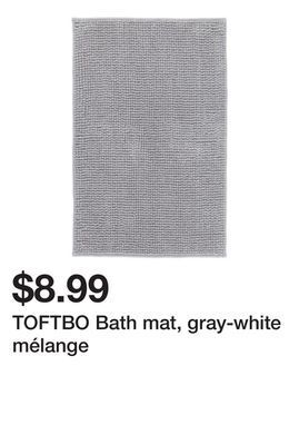 Ikea Toftbo bath mat, gray-white mélange offer
