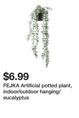 Ikea Fejka artificial potted plant, indoor/outdoor hanging/eucalyptus offer