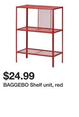 Ikea Baggebo shelf unit, red offer
