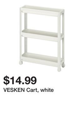 Ikea Vesken cart, white offer