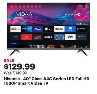 Best Buy Hisense - 40 class a4g series led full hd 1080p smart vidaa tv offer