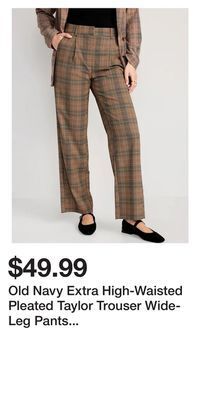 Old Navy Old navy extra high-waisted pleated taylor trouser wide-leg pants for women offer
