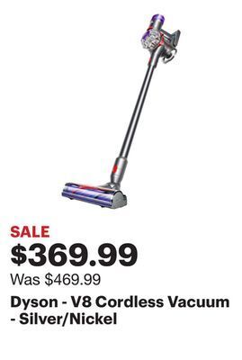 Best Buy Dyson - v8 cordless vacuum - silver/nickel offer