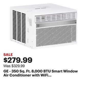 Best Buy Ge - 350 sq. ft. 8,000 btu smart window air conditioner with wifi and remote - white offer