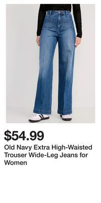 Old Navy Old navy extra high-waisted trouser wide-leg jeans for women offer