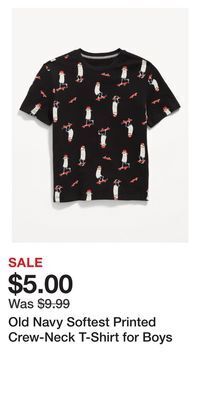 Old Navy Old navy softest printed crew-neck t-shirt for boys offer