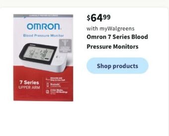 Walgreens Omron 7 series blood pressure monitors offer