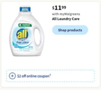 Walgreens All laundry care offer