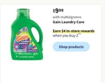 Walgreens Gain laundry care offer