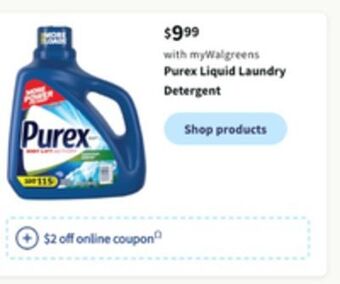 Walgreens Purex liquid laundry detergent offer