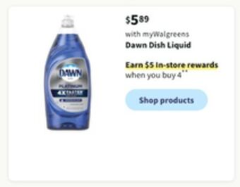 Walgreens Dawn dish liquid offer