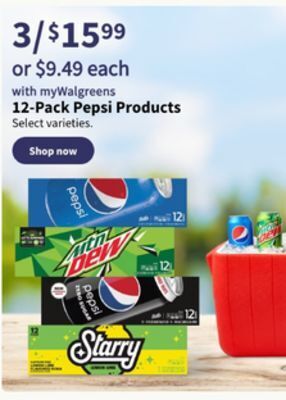 Walgreens 12-pack pepsi products offer