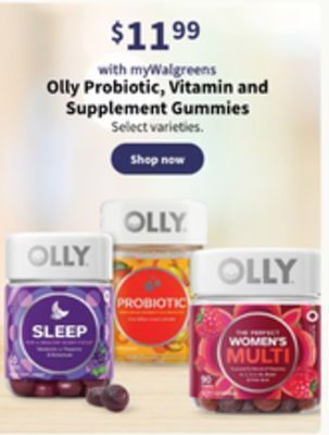 Walgreens Olly probiotic, vitamin and supplement gummies offer