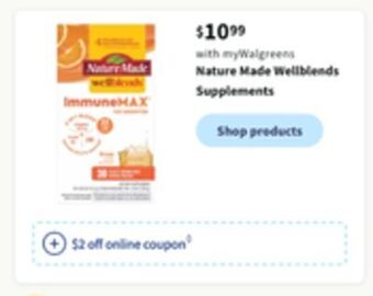 Walgreens Nature made wellblends supplements offer