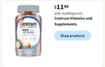 Walgreens Centrum vitamins and supplements offer