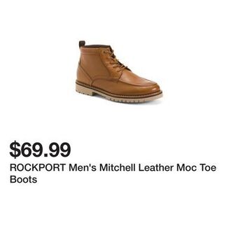 Marshalls Rockport men's mitchell leather moc toe boots offer