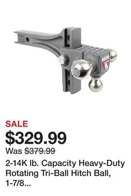 Tractor Supply Company 2-14k lb. capacity heavy-duty rotating tri-ball hitch ball, 1-7/8 in., 2 in. and 2-5/16 in. ball diameter offer