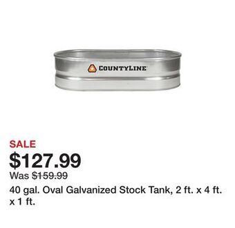 Tractor Supply Company 40 gal. oval galvanized stock tank, 2 ft. x 4 ft. x 1 ft. offer