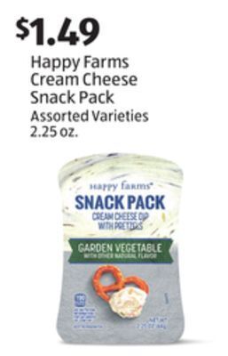 Aldi Happy farms cream cheese snack pack offer