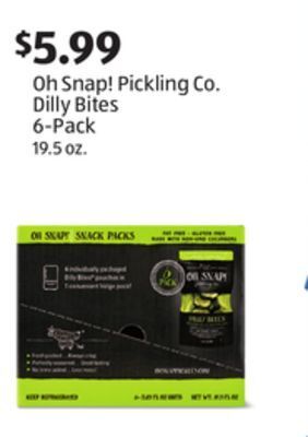 Aldi Oh snap! pickling co. dilly bites 6-pack offer