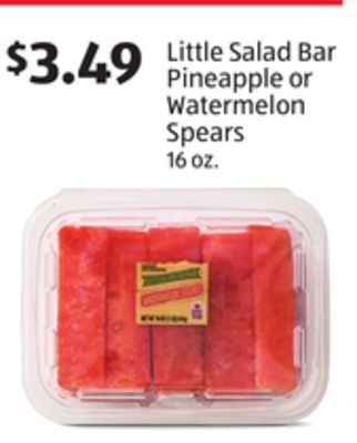 Aldi Little salad bar pineapple or watermelon spears offer