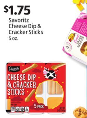 Aldi Savoritz cheese dip & cracker sticks offer