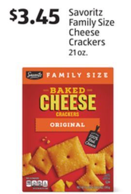 Aldi Savoritz family size cheese crackers offer