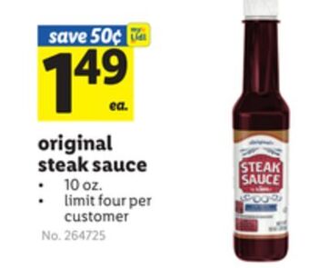 Lidl Original steak sauce offer