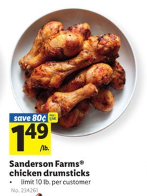 Lidl Sanderson farms® chicken drumsticks offer