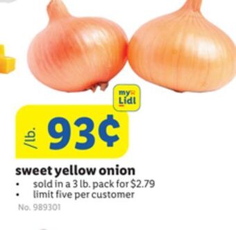Lidl Sweet yellow onion offer