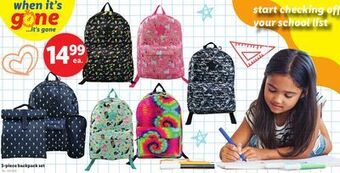 Lidl 3-piece backpack set offer