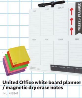 Lidl United office white board planner/magnetic dry erase notes offer