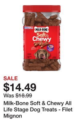 Petsmart Milk-bone soft & chewy all life stage dog treats - filet mignon offer