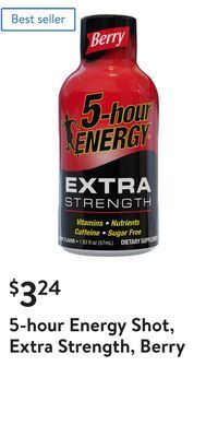 Walmart 5-hour energy shot, extra strength, berry offer
