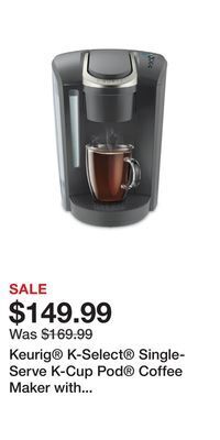 Kohl's Keurig® k-select® single-serve k-cup pod® coffee maker with strength control offer