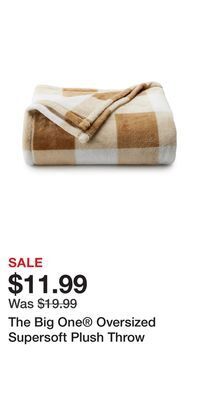 Kohl's The big one® oversized supersoft plush throw offer