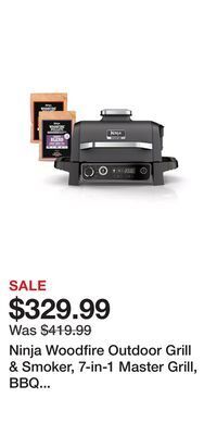 Kohl's Ninja woodfire outdoor grill & smoker, 7-in-1 master grill, bbq smoker & air fryer offer