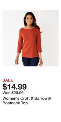 Kohl's Women's croft & barrow® boatneck top offer